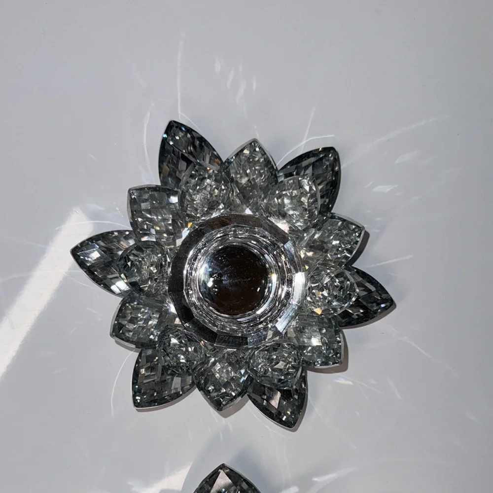 Silver Lotus Flower Wall Decor with Dimensional Petals